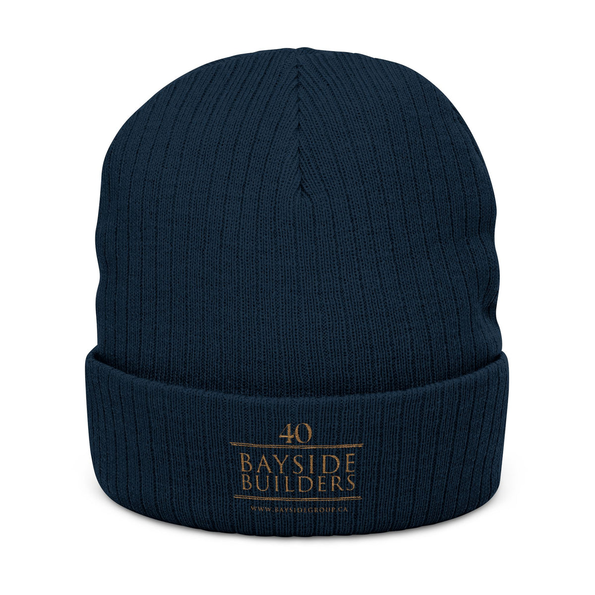 Embroidered Ribbed Beanie — Bayside Builders Logo