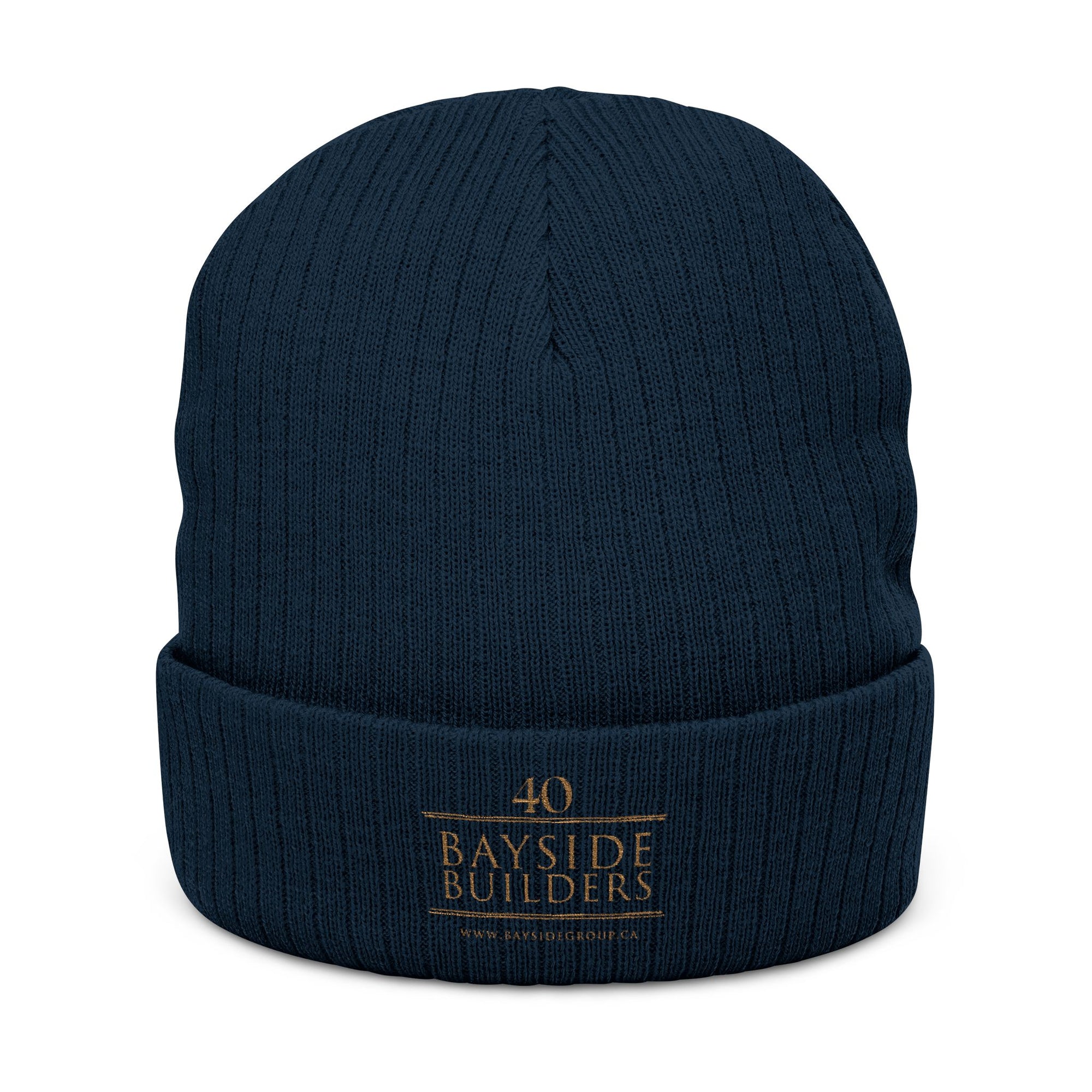 Embroidered Ribbed Beanie — Bayside Builders Logo