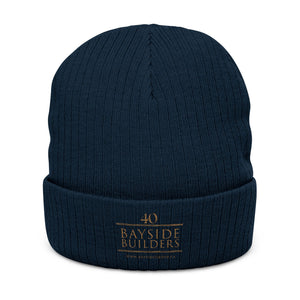 Embroidered Ribbed Beanie — Bayside Builders Logo