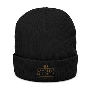 Embroidered Ribbed Beanie — Bayside Builders Logo