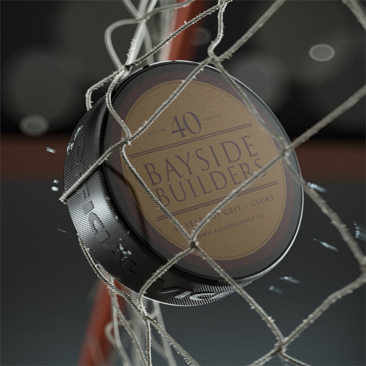 Hockey Puck — Bayside Builders 40 Years Commemorative Puck